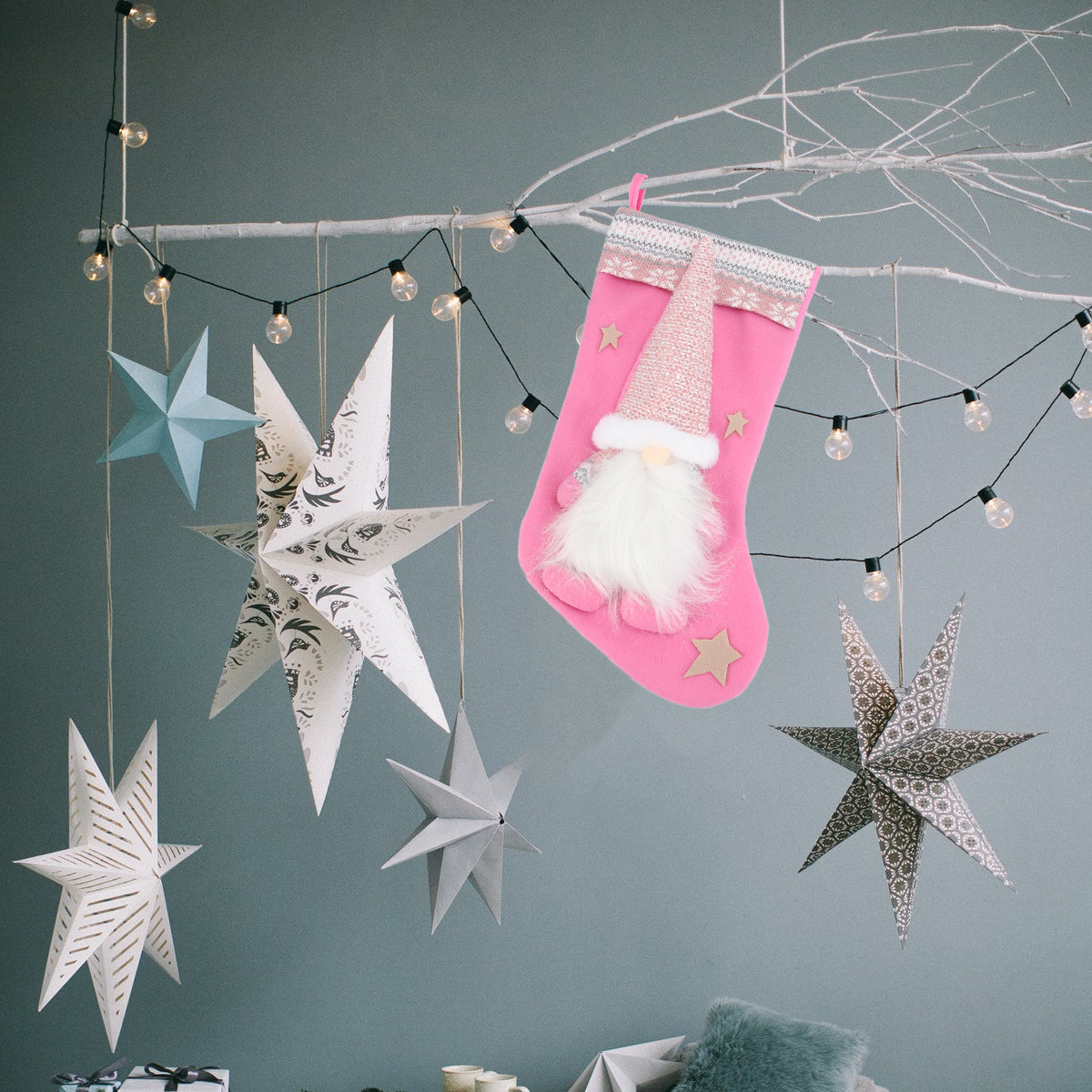 Christmas Stocking Hanging - 1 pièce de chaussette de Noël