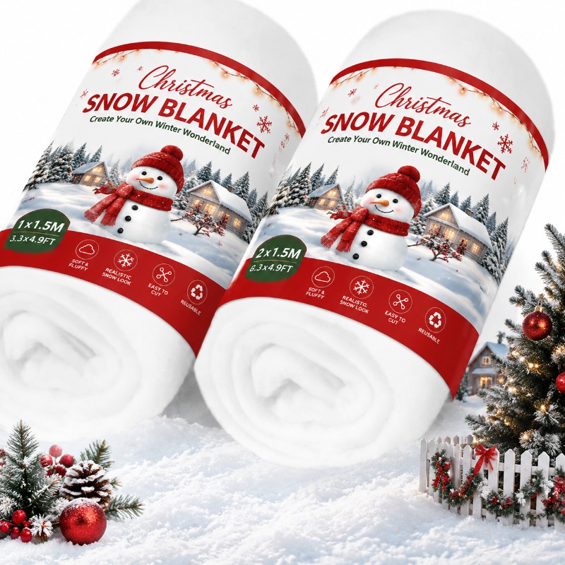 Christmas Throw Blanket - Tapis de neige artificielle, couverture de